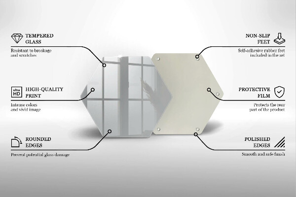 Üveg vágódeszka Szürke színű