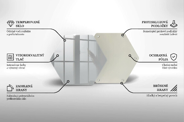 Üveg vágódeszka Szürke színű
