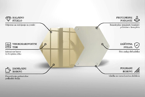 Üveg vágódeszka Bézs színű