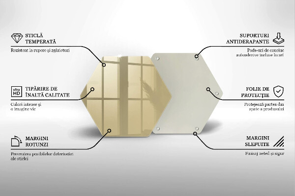 Üveg vágódeszka Bézs színű