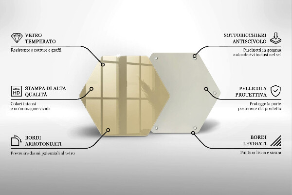 Üveg vágódeszka Bézs színű