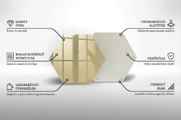 Üveg vágódeszka Bézs színű