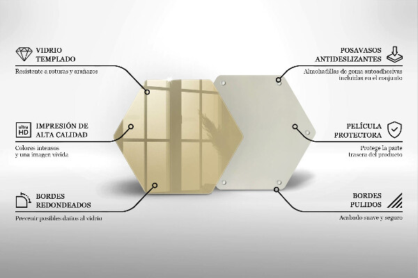 Üveg vágódeszka Bézs színű