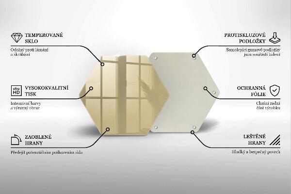 Üveg vágódeszka Bézs színű