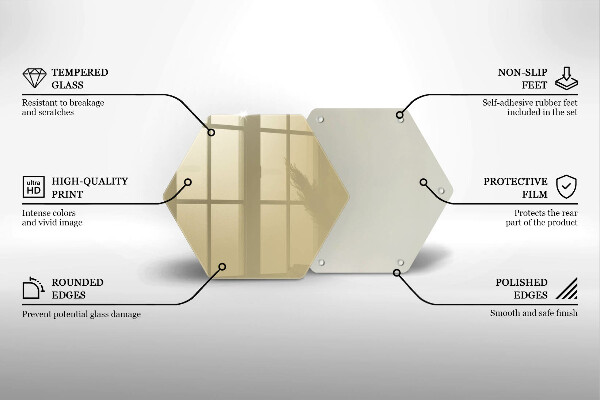 Üveg vágódeszka Bézs színű
