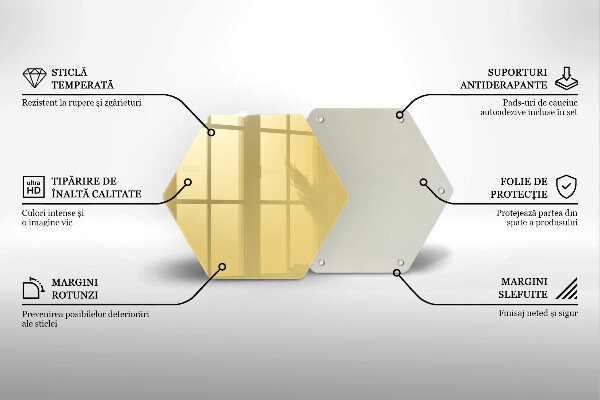 Üveg vágódeszka Sárga