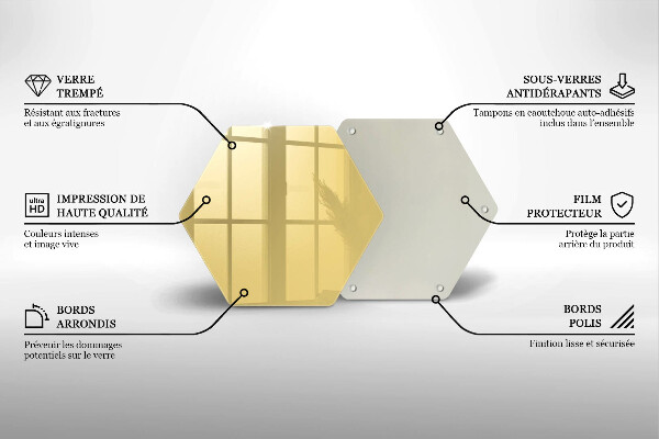 Üveg vágódeszka Sárga