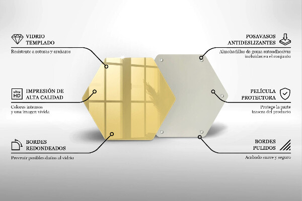 Üveg vágódeszka Sárga