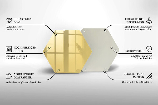 Üveg vágódeszka Sárga