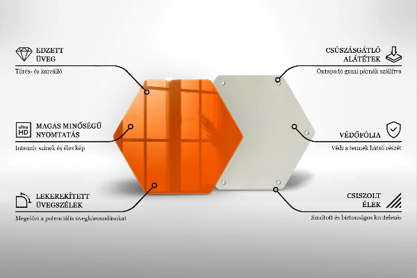 Üveg vágódeszka narancsszín