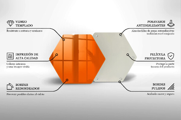 Üveg vágódeszka narancsszín