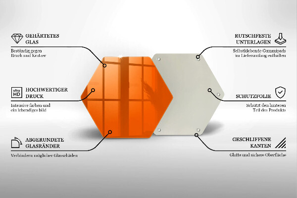 Üveg vágódeszka narancsszín