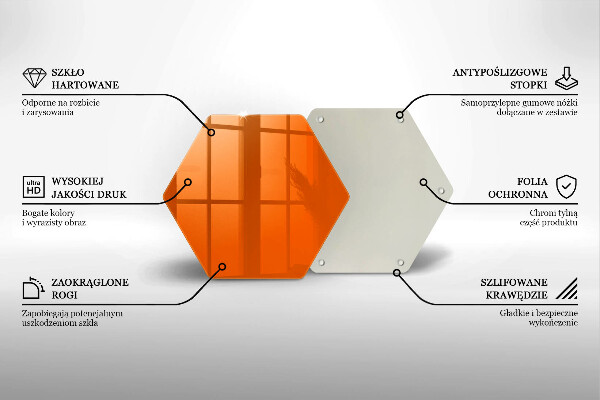 Üveg vágódeszka narancsszín