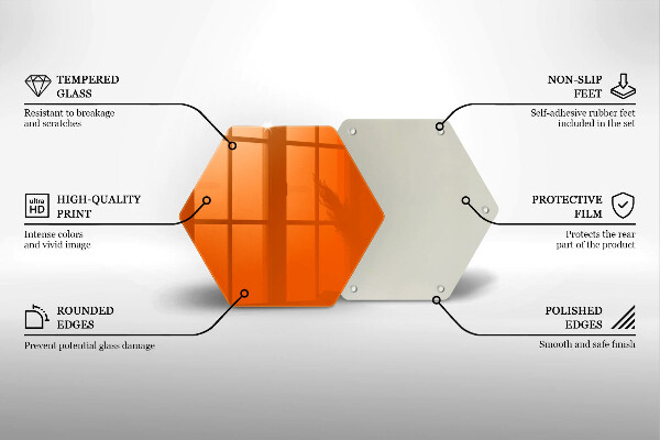 Üveg vágódeszka narancsszín