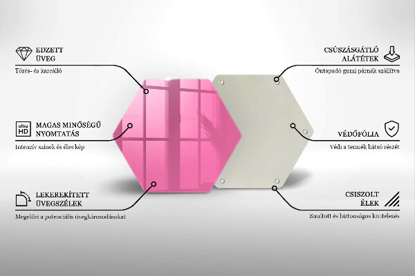 Üveg vágódeszka Rózsaszín szín