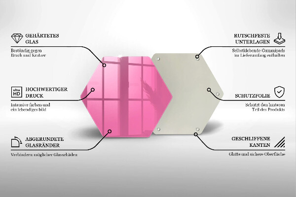 Üveg vágódeszka Rózsaszín szín