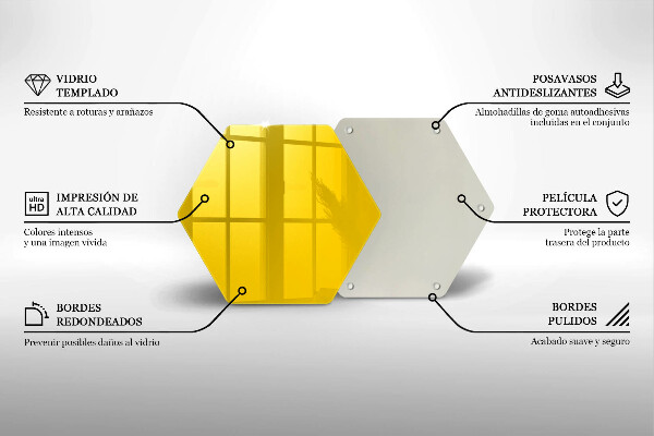 Üveg vágódeszka Sárga