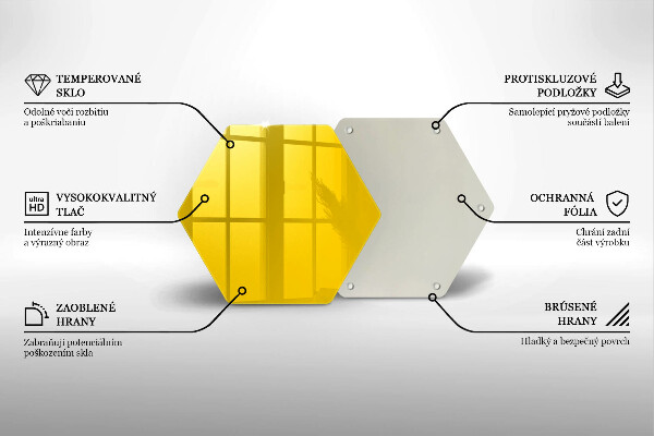 Üveg vágódeszka Sárga