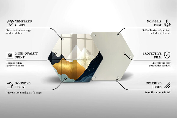 Üveg vágódeszka Absztrakt hegyek