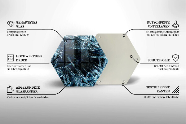 Üveg vágódeszka Éles jég szerkezete