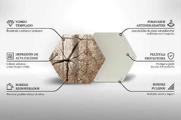 Üveg vágódeszka Egy fa keresztmetszete