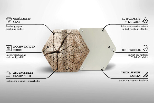 Üveg vágódeszka Egy fa keresztmetszete
