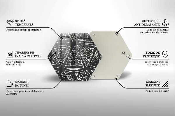 Üveg vágódeszka Pizza illusztráció