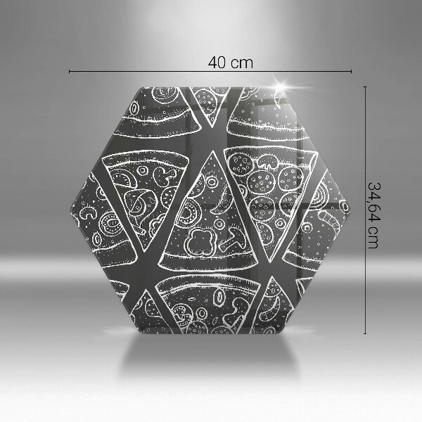 Üveg vágódeszka Pizza illusztráció