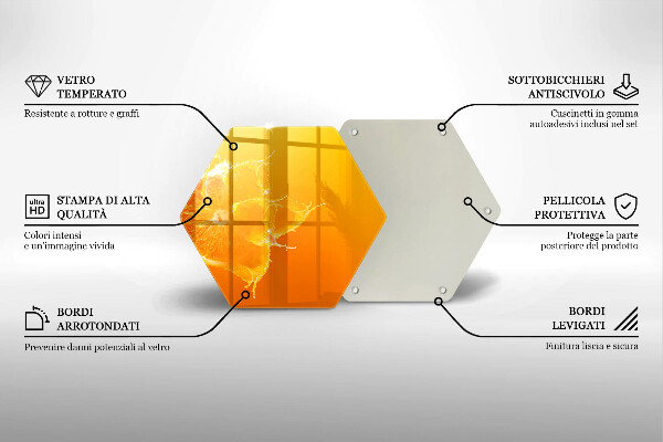 Üveg vágódeszka Lédús narancssárga gyümölcs