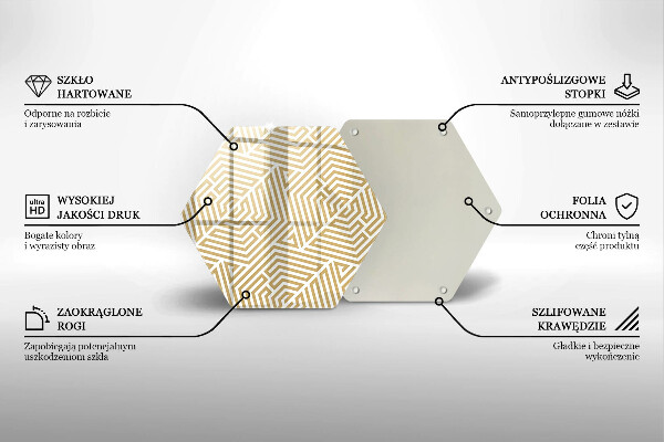 Üveg vágódeszka Geometriai vonalak
