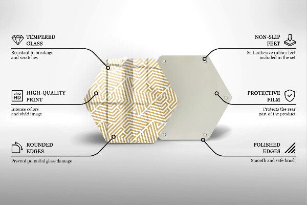 Üveg vágódeszka Geometriai vonalak