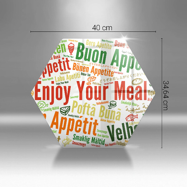 Üveg vágódeszka Feliratok Jó étvágyat nyelvek