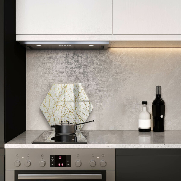 Üveg vágódeszka Line-art levelek minta