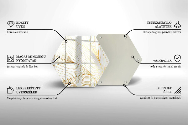 Üveg vágódeszka Modern vonalak minta