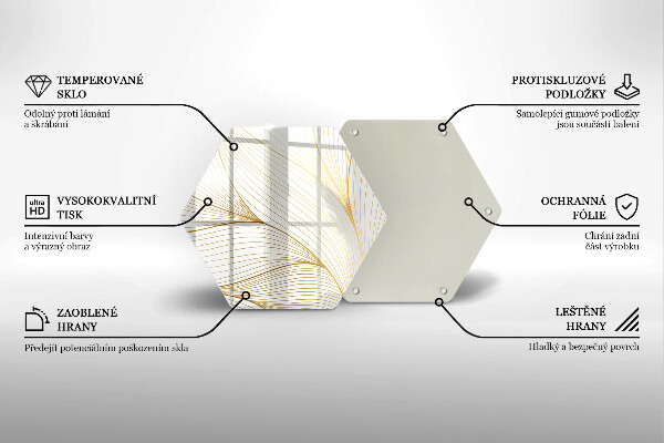 Üveg vágódeszka Modern vonalak minta