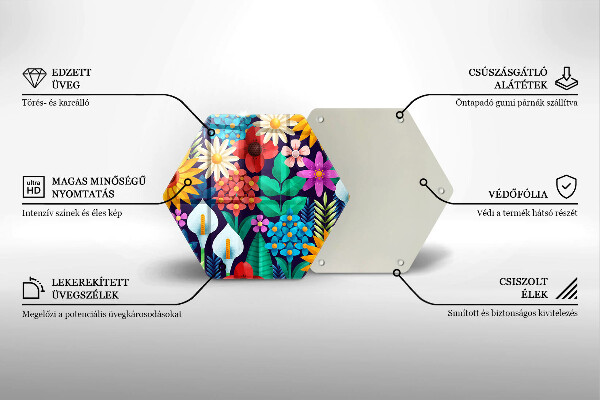 Üveg vágódeszka Virágok rét illusztráció