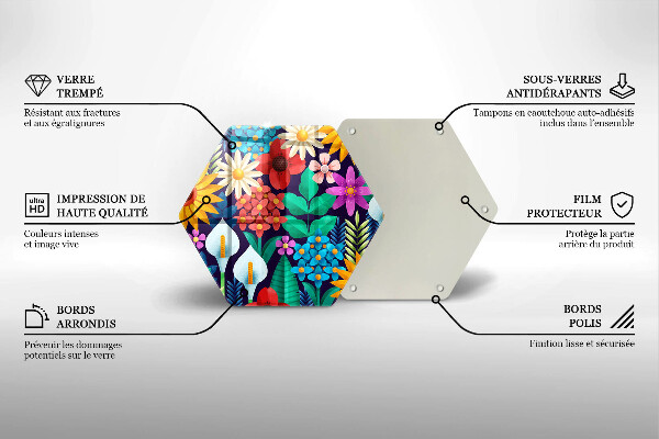 Üveg vágódeszka Virágok rét illusztráció