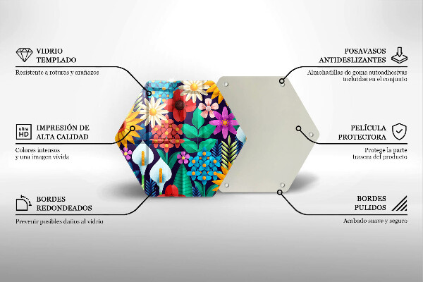 Üveg vágódeszka Virágok rét illusztráció