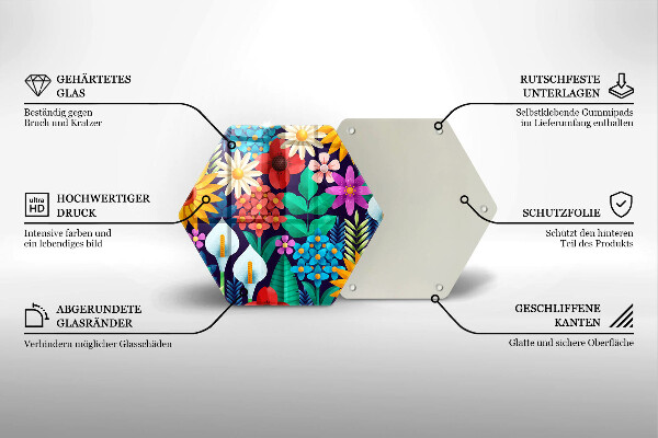 Üveg vágódeszka Virágok rét illusztráció