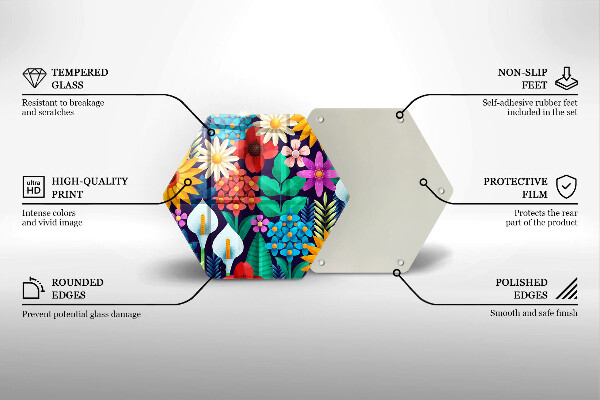 Üveg vágódeszka Virágok rét illusztráció