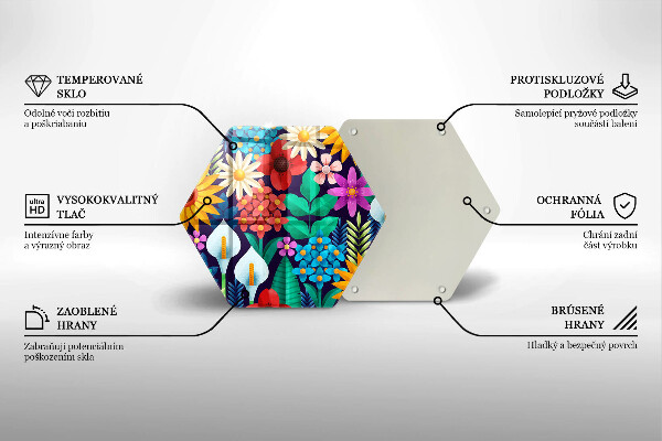 Üveg vágódeszka Virágok rét illusztráció