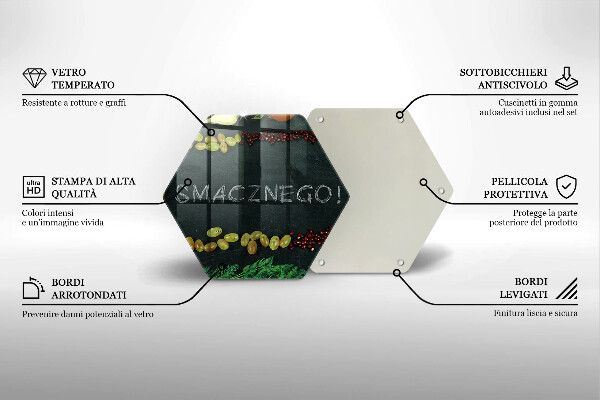 Üveg vágódeszka Felirat Jó étvágyat!
