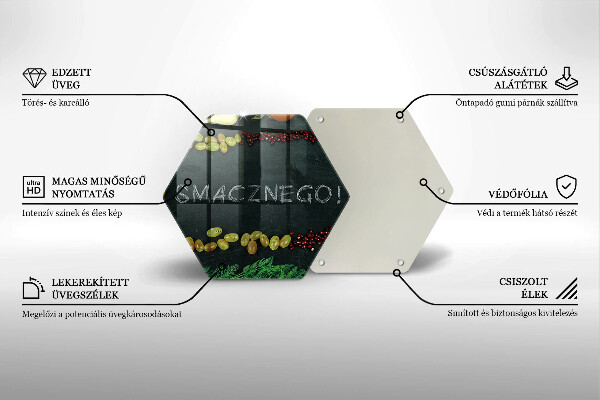 Üveg vágódeszka Felirat Jó étvágyat!