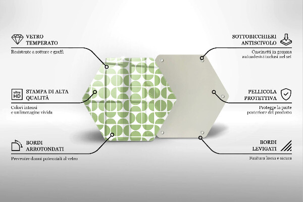 Üveg vágódeszka Boho formák mintája