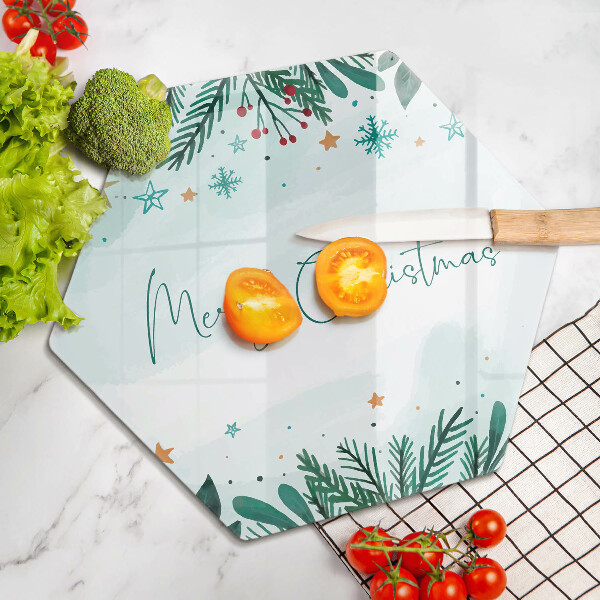Üveg vágódeszka Merry Christmas