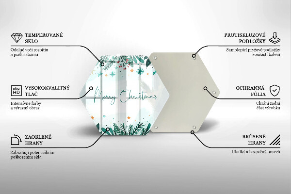 Üveg vágódeszka Merry Christmas