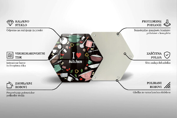 Üveg vágódeszka Illusztráció Imádom a konyhát