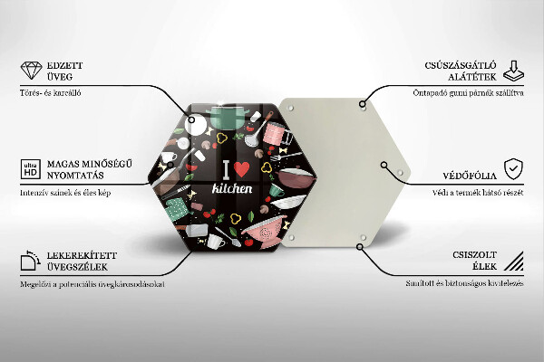 Üveg vágódeszka Illusztráció Imádom a konyhát