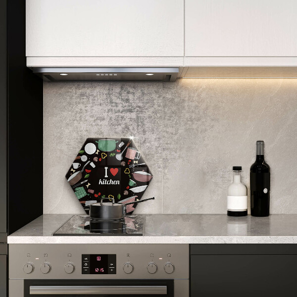 Üveg vágódeszka Illusztráció Imádom a konyhát