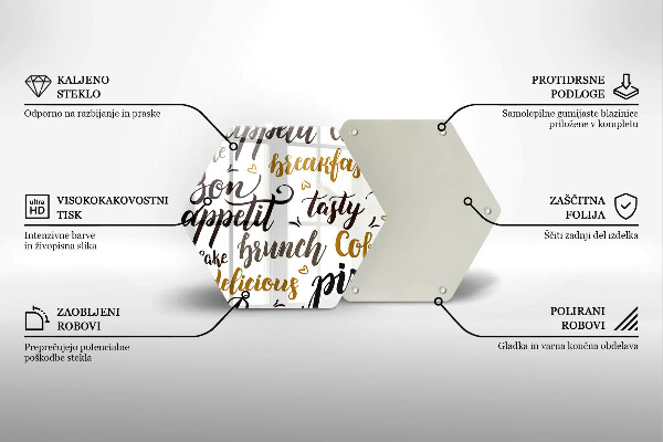 Üveg vágódeszka Jó étvágyat feliratok